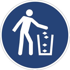 Gebodsbord, zweetmasker gebruiken, VE = 10 stuks, kunststof, Ø 200 mm