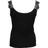 Nina von C - Dames Hemd - Zwart - 95% Modal, 5% Elastaan, Kant Afwerking