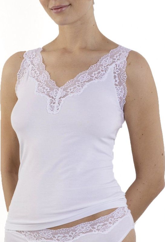 Nina von C - Dames Hemd - Zwart - 95% Modal, 5% Elastaan, Kant Afwerking