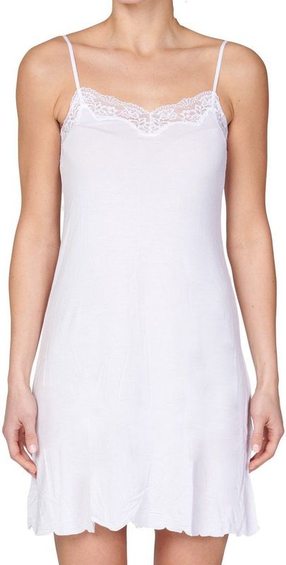 Onderjurk - Slipdress - Wit - 95% Modal, 5% Elastaan, 90CM Lengte, Antistatisch, Kanten Rand