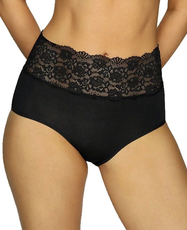 Dames - Taille Slip - Zwart - Modal - Kant - Huidvriendelijk