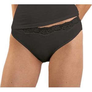 Kanten dames Tai slip - Jazzpant Modal - Kanten dames onderbroek - Zwart en wit - 36