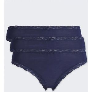 Nina von C 3-pack dames Jazzpant - Kant - Blauw