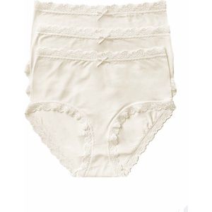Nina von C - Dames Tailleslips - Champagne - 3-pack - Kanten Modal Onderbroek