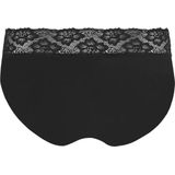 Kanten - Dames Heupslip - Zwart - Midi Kanten Onderbroek