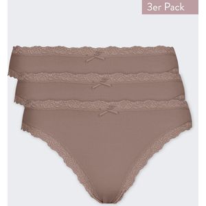 Nina von C 3-pack dames Jazzpant - Kant - Roze