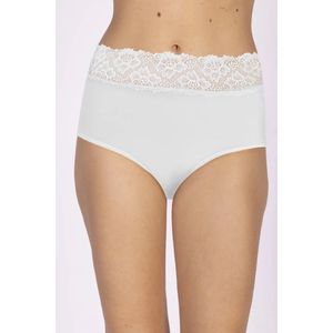 Kanten modal taille slip dames - Hoge kanten dames onderbroek  - Wit