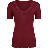Nina von C dames wollen T-shirt met kant Rood