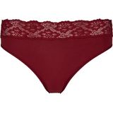 Kanten - Modal Heupslip - Dames Ondergoed - Rood - Midi Kanten Onderbroek