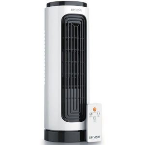 Brandson Tischventilator 20W mit Fernbedienung, Ventilator kompakter Turmventilator mit Oszillation, mobiler Lüfter, 3 Leistungsstufen,Timer, leise
