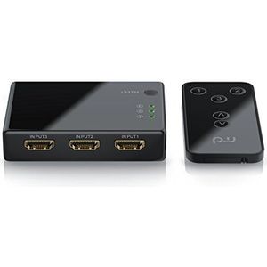 CSL - HDMI 4K Switch - 3 poorten - ARC - CEC - splitter met afstandsbediening en voeding - 2160p Ulta HD 1080p Full HD 60Hz 3D Ready - HDCP - Automatische omschakeling - 3-in-1 Out