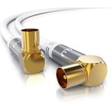 Primewire - Antennenkabel 90° gewinkelt, Koax, TV-Kabel, rf, iec, hdtv, 4-fach Schirmung, 75 Ohm, 120dB - 15m