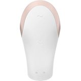 Satisfyer, luxe koppelvibrator met afstandsbediening, 'Double Love' met app en radiografische afstandsbediening, medische siliconen, 8,6 cm