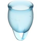 Satisfyer - Feel Confident Menstruatie Cup Set Lichtblauw