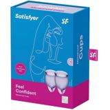 Satisfyer Feel Confident - Menstruatiecup - 2 stuks - Lila - Maat M + S