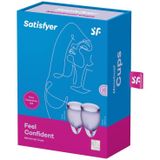 Satisfyer Feel Confident - Menstruatiecup - 2 stuks - Lila - Maat M + S