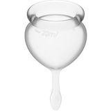 Satisfyer Feel Good - Menstruatiecup - 2 stuks - Transparant - Maat M + S