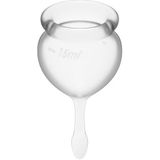 Satisfyer Feel Good - Menstruatiecup - 2 stuks - Transparant - Maat M + S