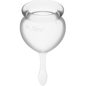 Satisfyer Feel Good - Menstruatiecup - 2 stuks - Transparant - Maat M + S