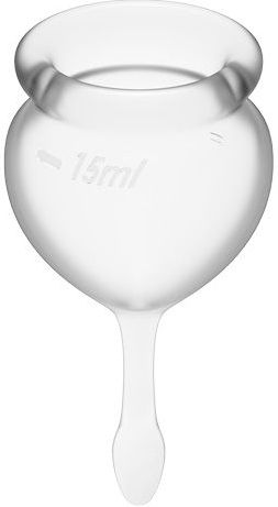 Satisfyer Feel Good - Menstruatiecup - 2 stuks - Transparant - Maat M + S