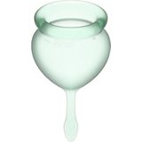 Satisfyer Feel Good - Menstruatiecup - 2 stuks - Lichtgroen - Maat M + S