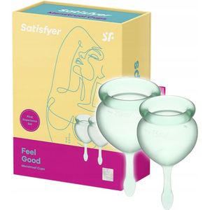 Satisfyer Feel Good - Menstruatiecup - 2 stuks - Lichtgroen - Maat M + S