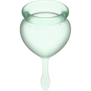 Satisfyer Feel Good - Menstruatiecup - 2 stuks - Lichtgroen - Maat M + S