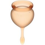 Satisfyer Feel Good - Menstruatiecup - 2 stuks - Oranje - Maat M + S