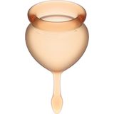 Satisfyer Feel Good - Menstruatiecup - 2 stuks - Oranje - Maat M + S