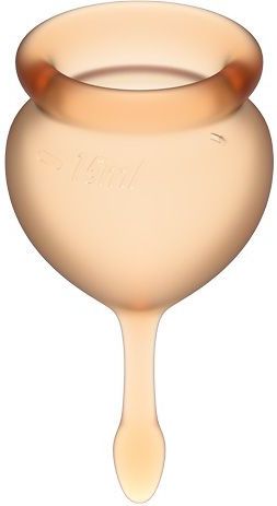 Satisfyer Feel Good - Menstruatiecup - 2 stuks - Oranje - Maat M + S