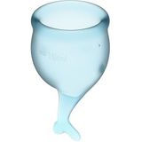 Satisfyer Feel Secure - Menstruatiecup - 2 stuks - Lichtblauw - Maat M + S