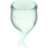 Satisfyer Feel Secure - Menstruatiecup - 2 stuks - Lichtgroen - Maat M + S