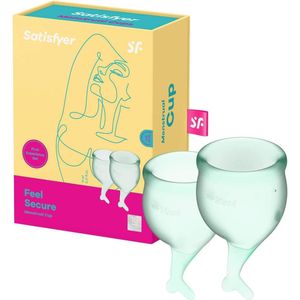 Satisfyer Feel Secure - Menstruatiecup - 2 stuks - Lichtgroen - Maat M + S