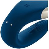 TEVREDENHEID DUBBELE LOVE LUXURY PARTNER VIBRATOR - Blauw