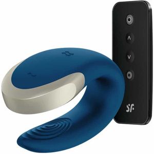 Satisfyer Double Love Luxe Vibrator Voor Koppels Blauw