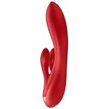 Satisfyer, vibrator, Bluetooth Rabbit, Double Flex, 20 cm, met app, 3 motoren, gemaakt van volledig siliconen, oplaadbaar, waterdicht