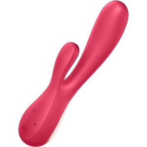 Satisfyer Mono Flex vibrator met clitorsstimulator Red 20,3 cm