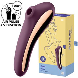 Satisfyer - Dual Kiss Insertable Air Pulse Vibrator Wine Red