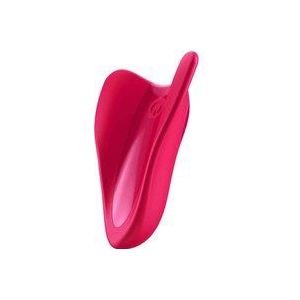 Satisfyer, vibrator, vingervibrator, klein en veelzijdig, High Fly' met batterij, siliconen, 7 cm, kleur:roze