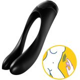 Satisfyer, vibrator, vingervibrator, 'Candy Cane', met batterij, medische siliconen, 10 cm