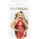 Penthouse, babydoll, verschillende maten, lingerie, Libido boost', 2 delen, rood, Maat:M-L
