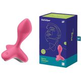 Satisfyer Sunray Luchtdruk + G-spot Vibrator - berry rood