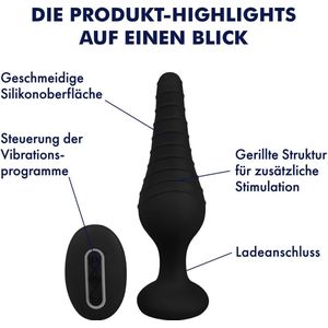 EIS, ""Luxe anale vibrator, 15 cm"", oplaadbaar, met afstandsbediening, silicone