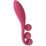 Satisfyer TRI BALL vibrator met clitorsstimulator Red 23,6 cm