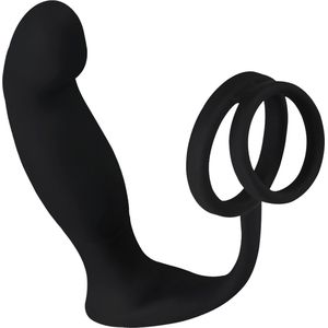 EIS, vibrator, 'gegroefde siliconen anaal vibrator incl. penis en testikelring', 13 cm, huidvriendelijke siliconen, waterdicht, oplaadbaar