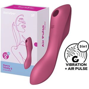 Satisfyer Curvy Trinity 3 - luchtdrukspeeltje en vibrator 2-in-1 (rood)