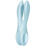 Satisfyer 'Treesome 1', 14 cm, oplegvibrator, 3 motoren, stimulatie van schaamlippen en clitoris, kleur:Blauw