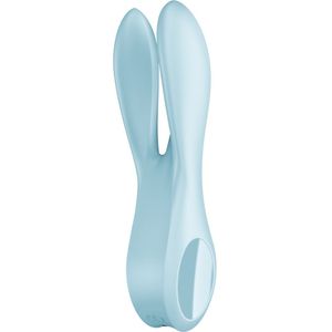 Satisfyer 'Treesome 1', 14 cm, oplegvibrator, 3 motoren, stimulatie van schaamlippen en clitoris, kleur:Blauw