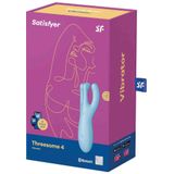 Satisfyer, vibrator, oplegvibrator, 'Treesome 4', 14 cm, met app, 3 motoren, voor stimulatie van clitoris en schaamlippen