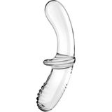 Satisfyer Double Crystal - dubbelzijdige glazen dildo (blauw)